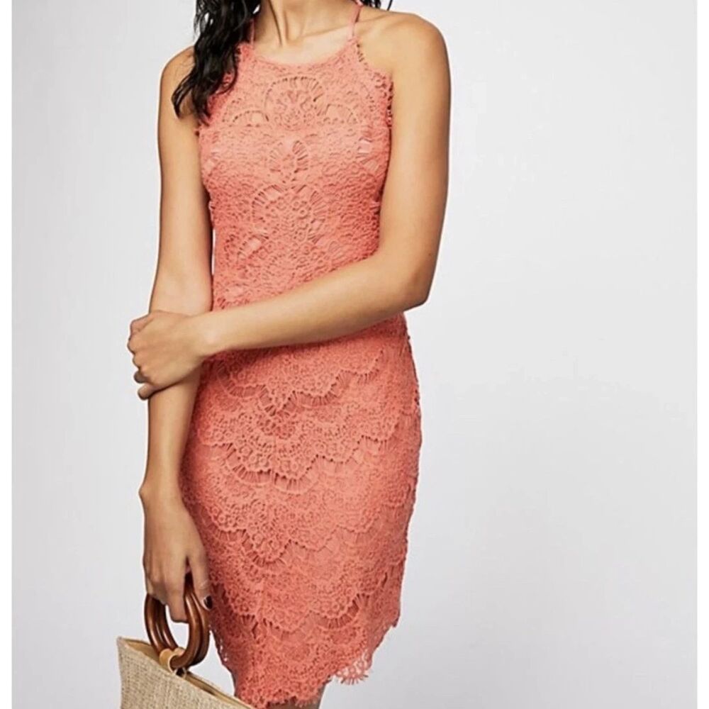 Intimately Free People She's Got It Lace Dress Pink Women's Size S/P NWOT Boho